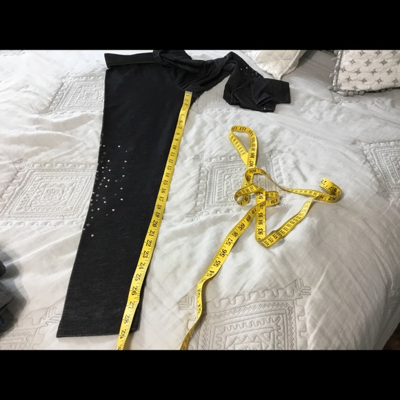 Contrast Embellished Dark Gray Leggings M - Picture 8 of 12